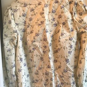 Floral button down long sleeve top
